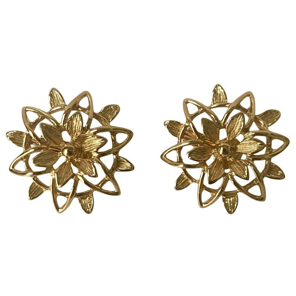 Sarah Coventry Clip-on Earrings Peta-Lure Gold Tone